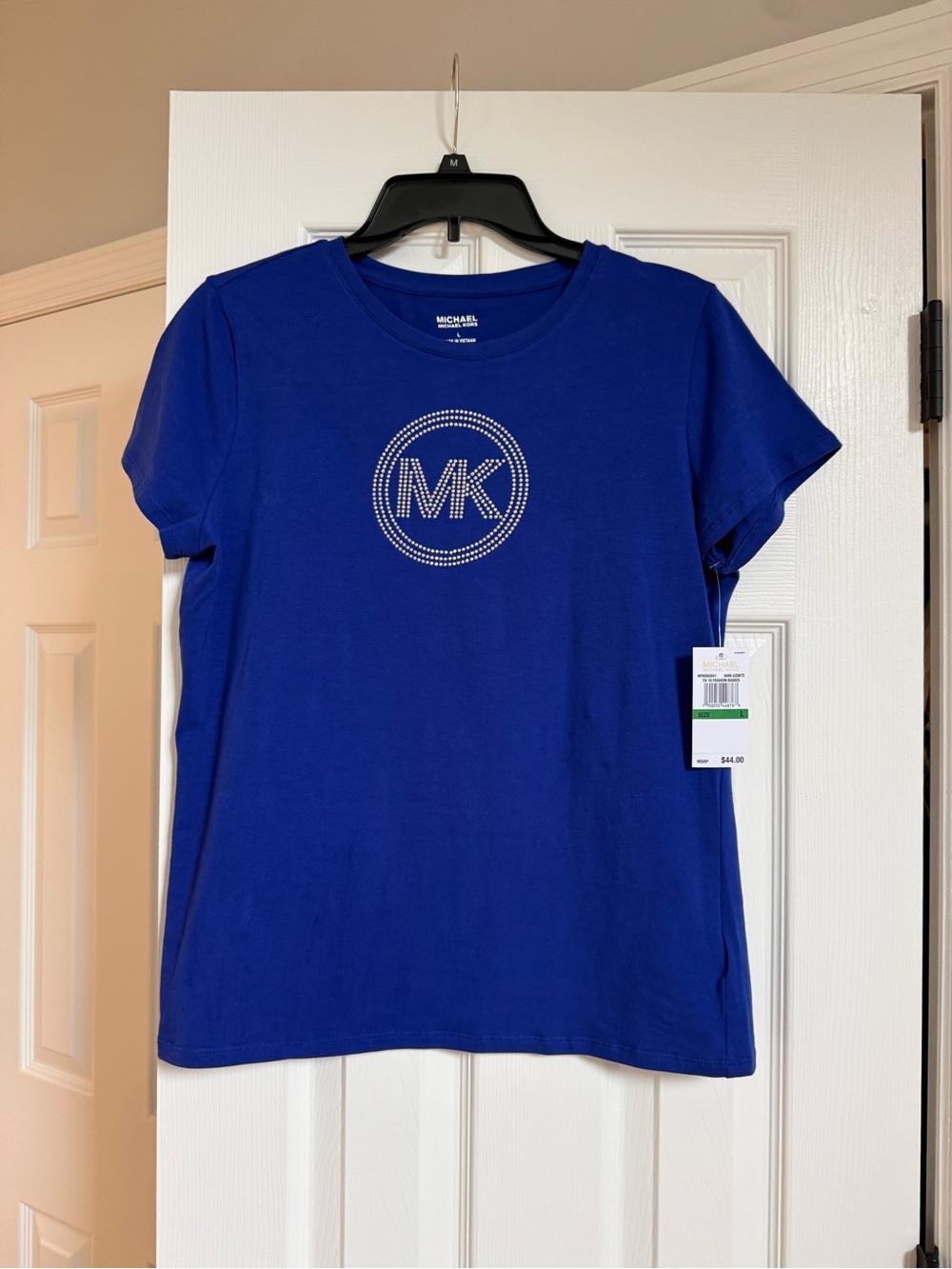 Michael Kors Royal Blue Short Sleeve MK Logo Tee